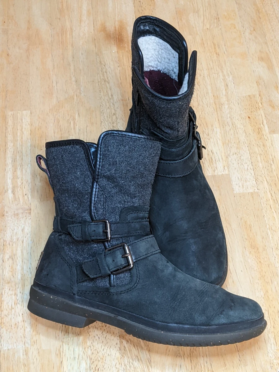 UGG Womens Simmens Ankle Booties Buckle Side Zipper 1005269 Black
