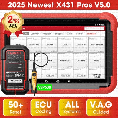 2025 LAUNCH X431 Pro V 5.0 Elite Bidirectional Car Diagnostic Scanner ECU Coding