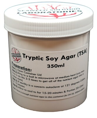 Tryptic Soy Agar (TSA), 350ml - Sterilzed, Yields 14-16, 100mm Petri Dishes