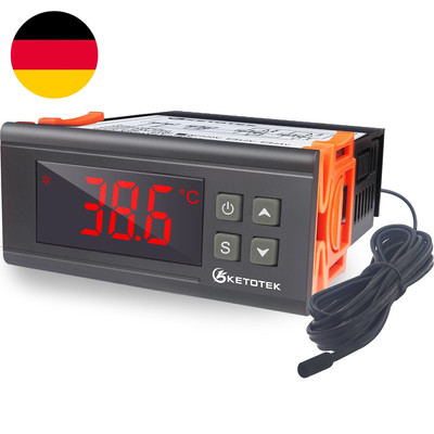 KETOTEK Temperaturregler 230V, Digitaler Thermostat Mit Fühler, Temperaturschalt