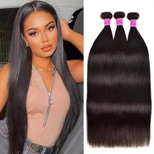 UNice Brazilian Straight Human Hair Extensions 1 Bundle/100g Virgin Hair Weaves