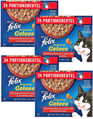 (  5,10/kg) Felix Sensations Gelees - mit Rind, Huhn, Ente, Lamm- 96 x 85 g