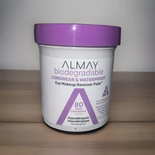 Almay Biodegradable Longwear & Waterproof Eye Makeup Remover Pads - 80 ct