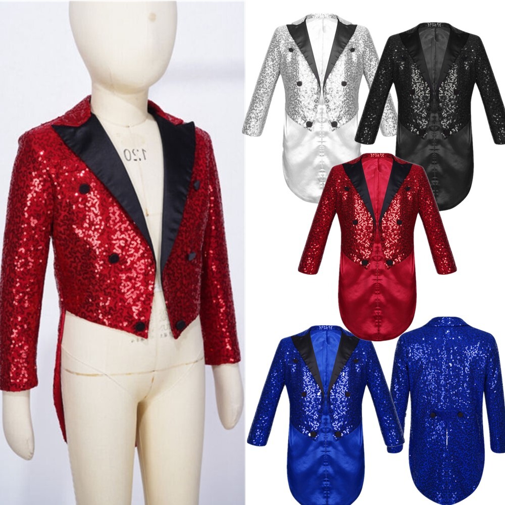 Men's Shiny Sequin Tailcoat Blazer - Tuxedo Jacket For Wedding, Prom, Party & Formal Events