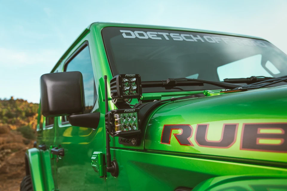 Kit de montaje de capucha rígida y 4 luces LED rígidas para Jeep Wrangler JL Gladiator 18-25 Foto 2 de 4