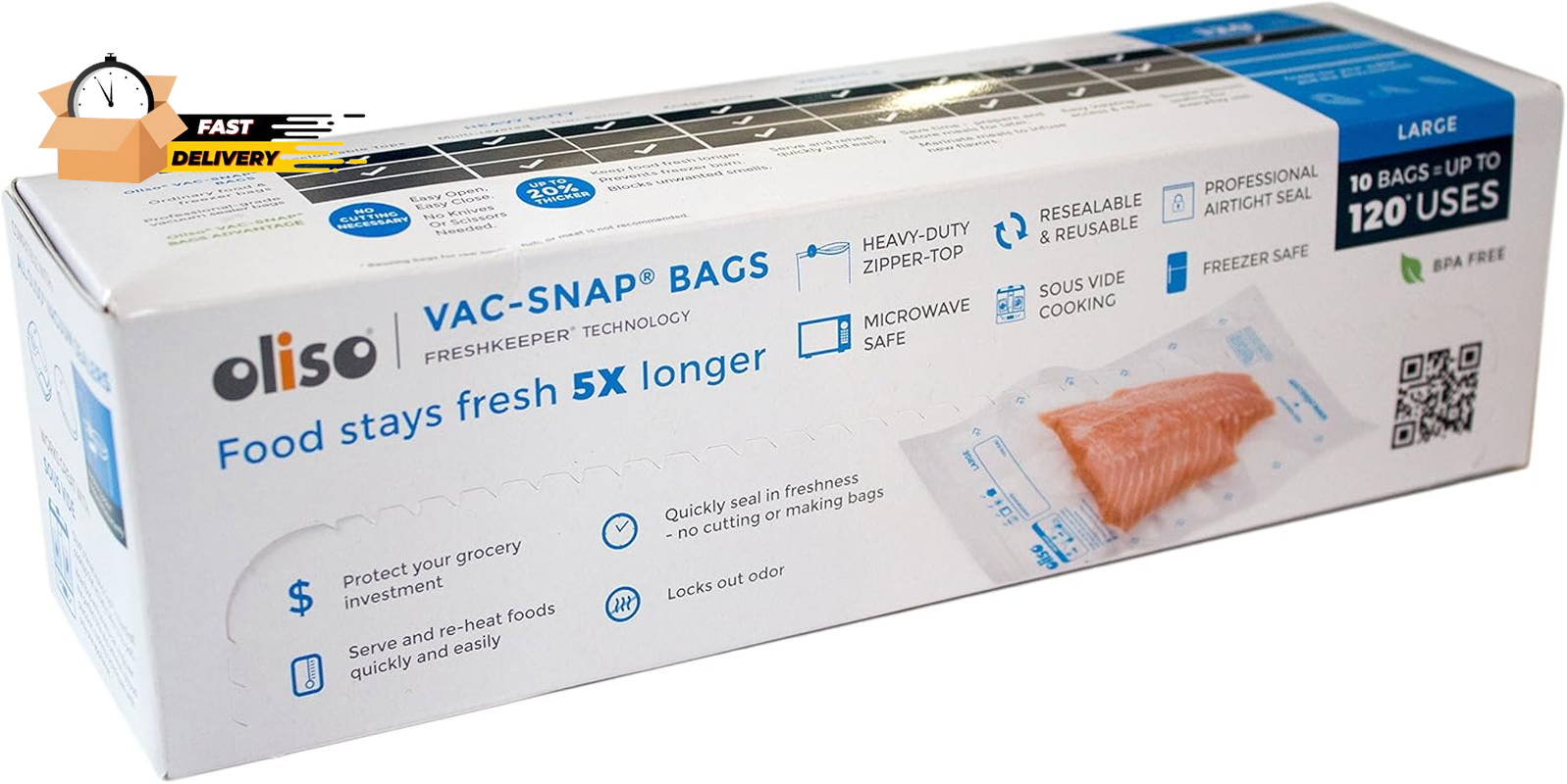 Pro VAC-SNAP 1 Gallon Vacuum Sealer Bags - 10 Large Bags