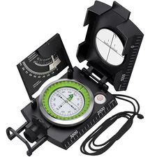 Proster Military Compass Metal Sighting Clinometer Camping Hiking Survival IP65