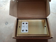 🇮🇪Shaver Socket Contactum  110/230v Georgian Brass  Rope Edge White insert