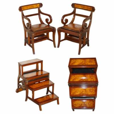 METAMORPHER LESESESSEL MASERFARBEN LEDER REGENCY ZU BIBLIOTHEKSSTUFEN