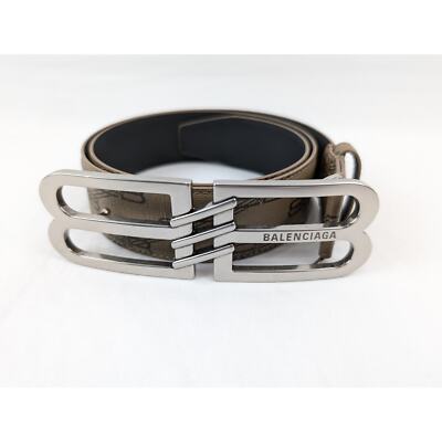 NWOT Balenciaga Beige Monogram Canvas Belt Double B Buckle Balenciaga BB Signature Belt 30 MM BB Monogram Beige/Brown  main image 4