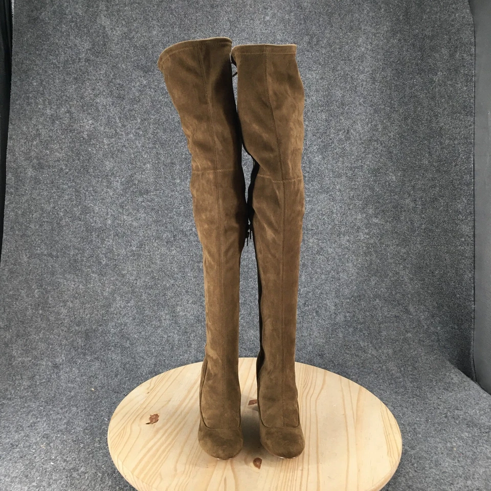 Botas Liliana para mujer 10 Kenzy por encima de la rodilla verdes punta redonda informales tacones en bloque Foto 4 de 4