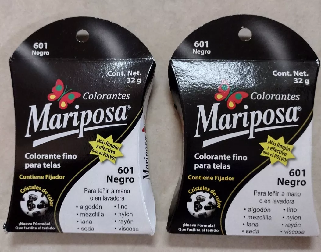 Colorante para Tela Mariposa Negro, 32 gr.