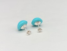 Onice orecchini a borchia, cerchio piatto, naturale, 6mm, 925 argento sterlina