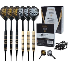 CUESOUL Jazz-Soft Tip Darts 19g Dart Set with AK5 Integrated Flights-Skull