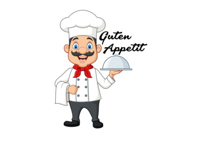 Guten Appetit Koch serviert Wandtattoo/Aufkleber-in versch.Größen-Personalisiert