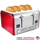 4 Slice Toaster Extra Wide Slots Stainless Steel LCD Browning Defrost Crumb Tray
