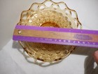 Imperial Glass Laced Edge Amber (Sugar Cane) Shallow Nappy Dish Button Cane — photo 3