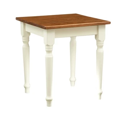 Biscottini Tavolo Scrivania Country En Bois Massif Carré Blanc Noce 70x70 - Photo 1/4