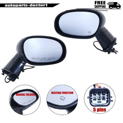 Driver Passenger Side Mirror Pair Fit Dodge Challenger 2015-2019 Power Heated