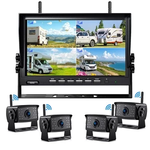 Sans fil 10.1" DVR moniteur 1080P Caméra de sauvegarde pour camion Caravan Rear View Kit