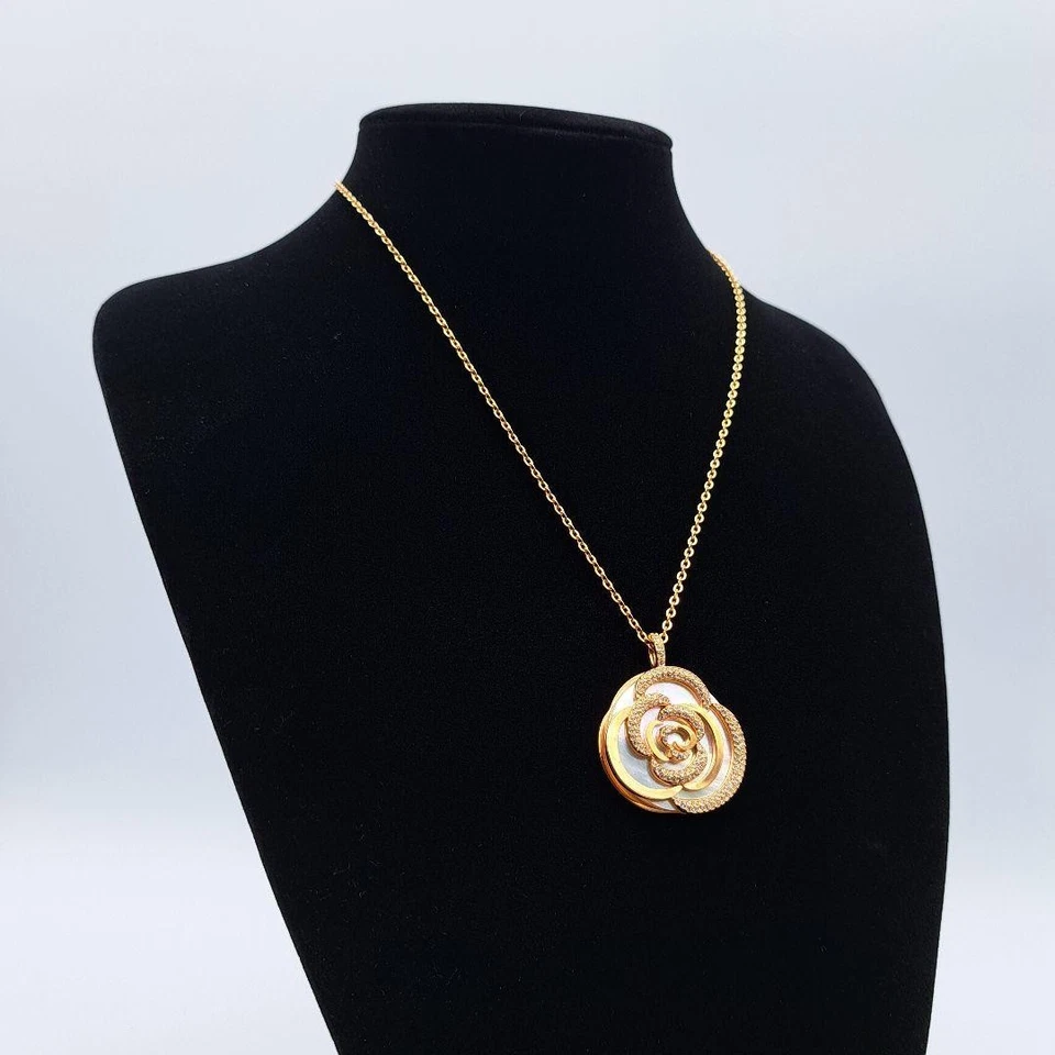 Auténtico collar SWAROVSKI flor concha dorada Foto 2 de 4