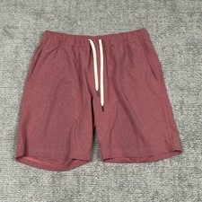 Fair Harbor Swim Trunks Mens Medium Salmon Red Shorts Unlined Stretch Pockets