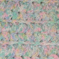 Handmade Crochet Afghan Throw Baby Blanket 47x64 Pink Blue Green Scalloped Ends