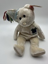TY Beanie Babies - JUNE the BEAR - Party Hat - New Face Style - Year 2003