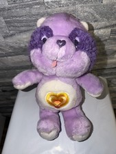 Vintage Care Bears Cousins Bright Heart Raccoon 13" Stuffed Plush Kenner 1984