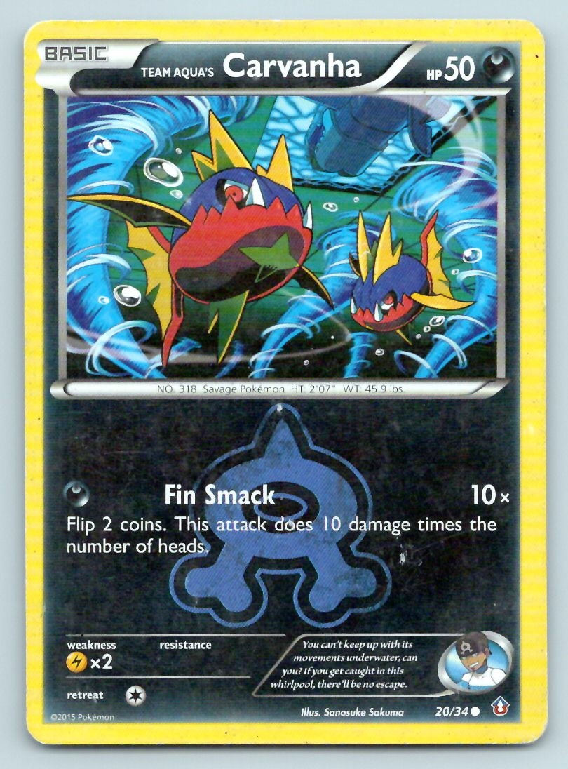 Pokemon Team Aqua's Carvanha Double Crisis DCR 20/34 LP