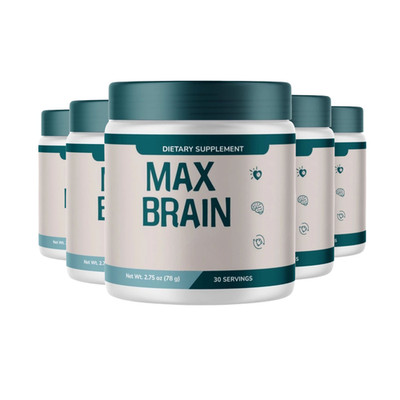 (5-Pack) Max Brain Powder - MaxBrain Daily Healthy Brain Support Supplement