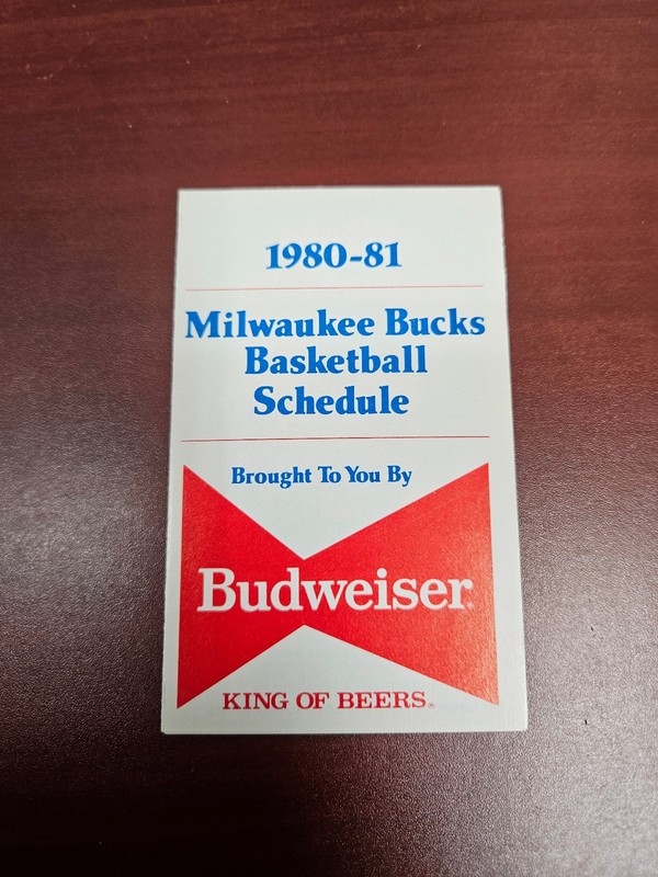 ES25 Milwaukee Bucks 1980/81 NBA Basketball Pocket Schedule - Budweiser