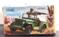 Silver Sparking Jeep Windup Mint in the Box