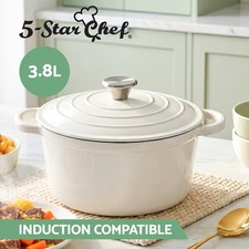 5-Star Chef 3.8L Enameled Cast Iron Dutch Oven Pot with Lid