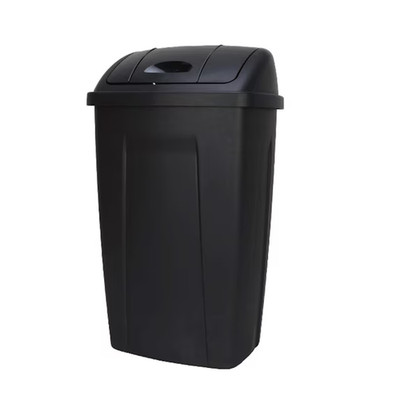 Mainstays Kitchen Trash Can, 13 Gallon Plastic Garbage Bin with Swing Top Lid