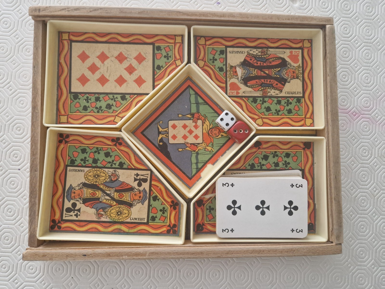 Jeu Nain Jaune Vintage Gioco Societa Legno Carte Collezione Anni 50 Francia