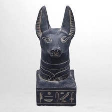UNIQUE ANCIENT EGYPTIAN ANTIQUE statue bust headed Anubis Jackal sculpture