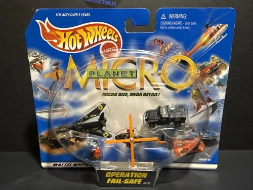 Vtg. 1999 Mattel Hot Wheels Planet Micro OPERATION FAIL-SAFE #89938-92 NIP Rare