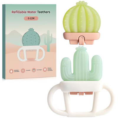 2 Pcs Baby Teether Toy - Water Fillable Teething Relief for Infants 0-12 Months,