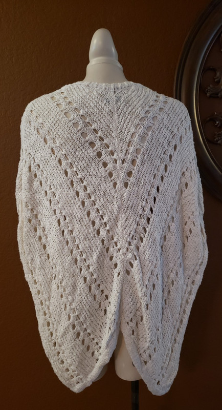 VTG Y2K American Eagle Outfitters Ivory Poncho Style Open Cardigan Sweater XS