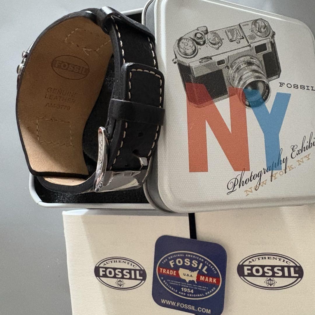 Fossil Am-3779 Watch Black Leather Belt | eBay