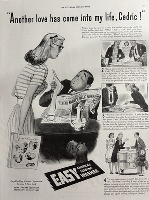 Easy Washing Machine Corp New York Laundry Equipment Love Vintage Print Ad 1945