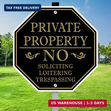 No Trespassing Signs Private Property, No Soliciting Sign for House, 10 X 10 Inc