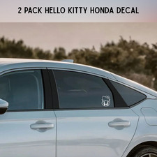 Hello Kitty Honda 2 Pack Cat Car White Vinyl Decal