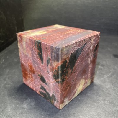 2.9LB 3.1''Natural A+Creek Jasper Cube Crystal Reiki Energy Quartz Decor Square