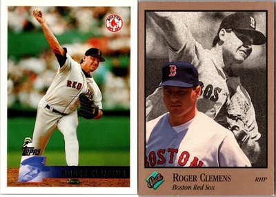 Roger Clemens-1992 Leaf Studio #132 &1996 Topps # 197 Red Sox