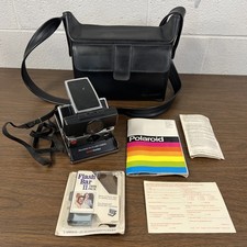 Vintage Polaroid SX-70 Sonar Onestep Instant Folding Camera W/ Manual And Case