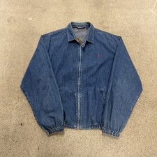 Vintage Polo Ralph Lauren Mens Denim Harrington Jacket Size 2XL