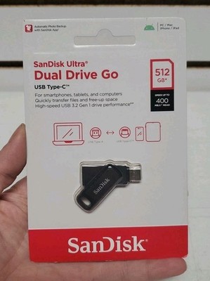Sandisk Ultra - Dual Drive GO USB Type-C (512 GB, 400 MB/s) New, Factory Sealed