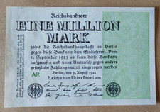1923 germany 1 million mark UNC spectacular water mark